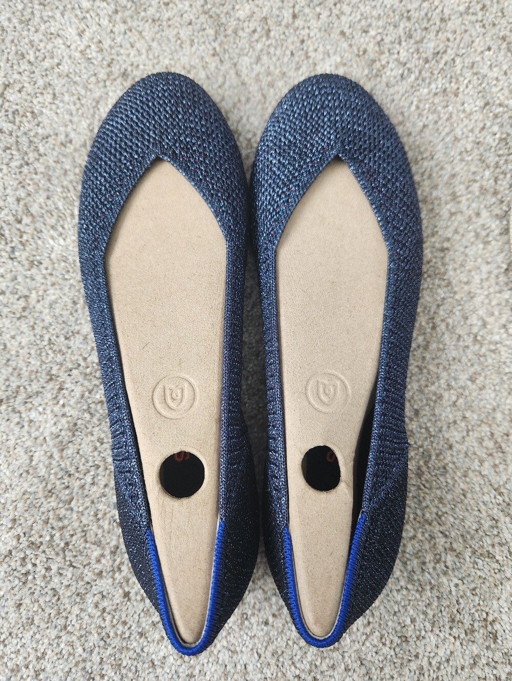 Metallic Navy Ballet Flats - Rothys